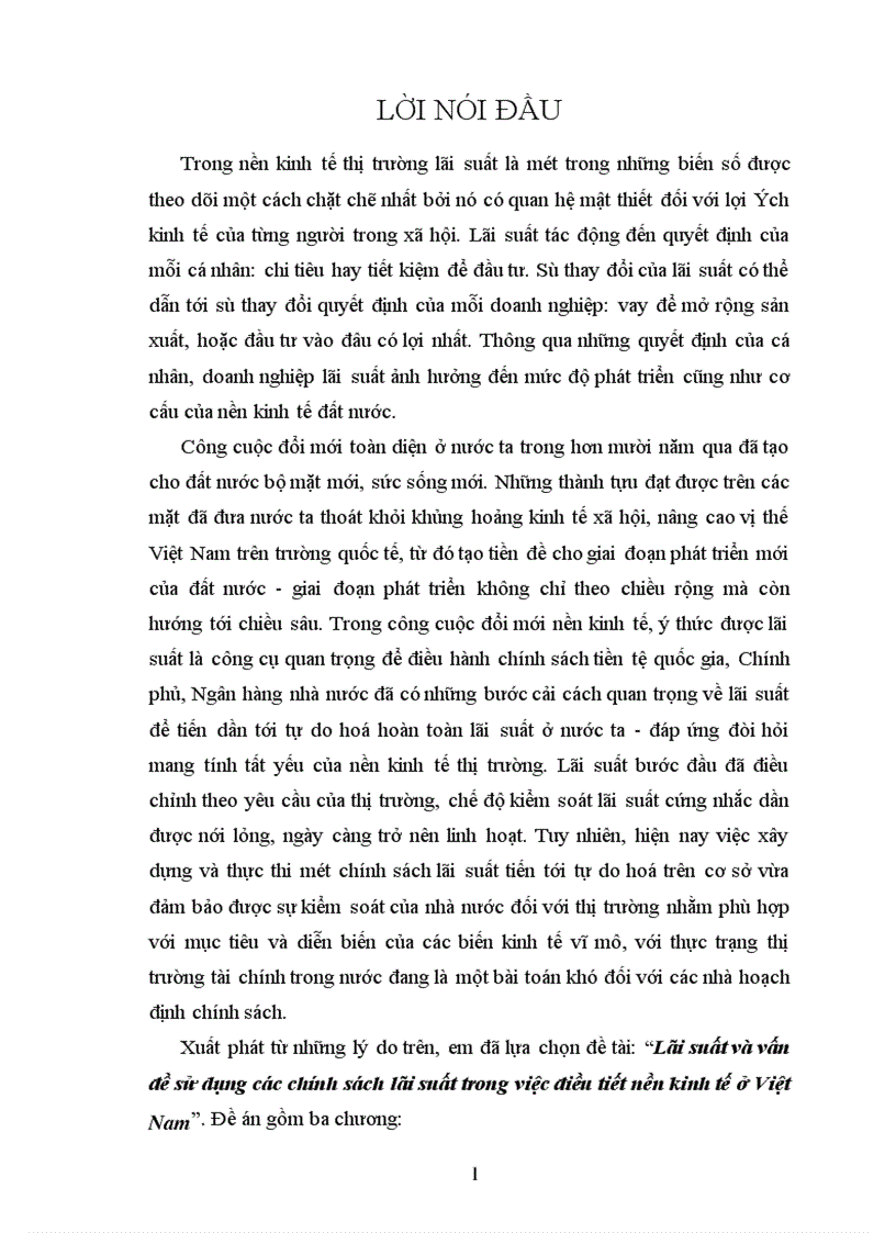 image for page Lãi suất và vấn đề sử dụng các chính sách lãi suất trong việc điều tiết nền kinh tế ở Việt Nam