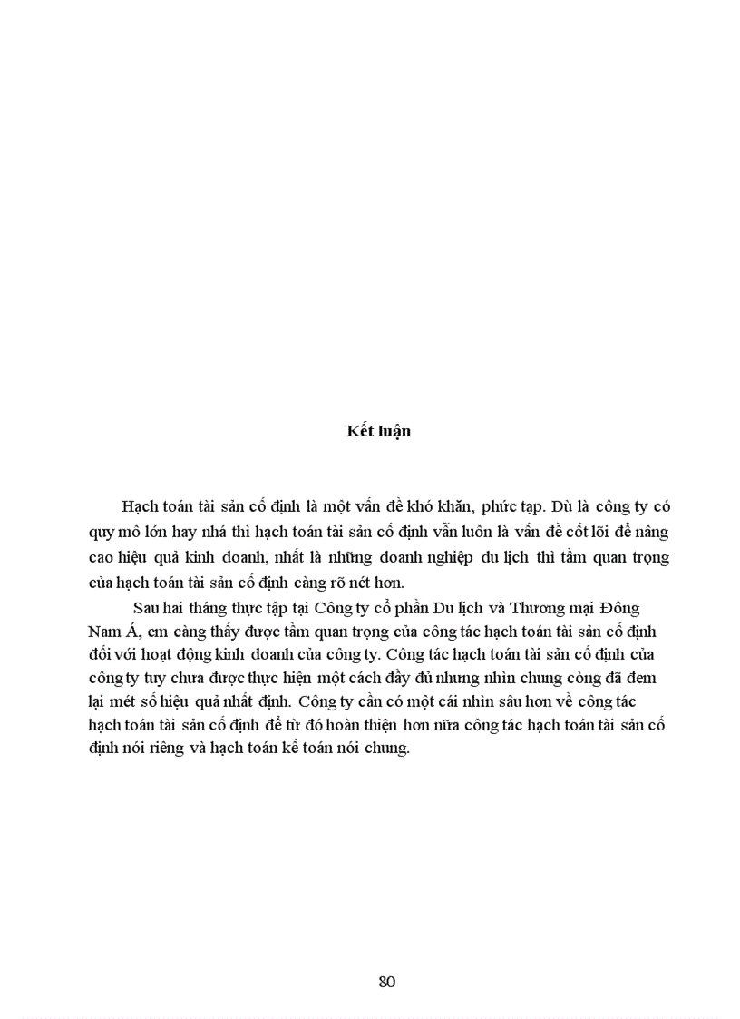 image for page Tổ chức hạch toán tài sản cố định với những vấn đề về quản lý và nâng cao hiệu quả sử dụng tài sản cố định tại Công ty cổ phần Du Lịch và Thương Mại Đông Nam á 1