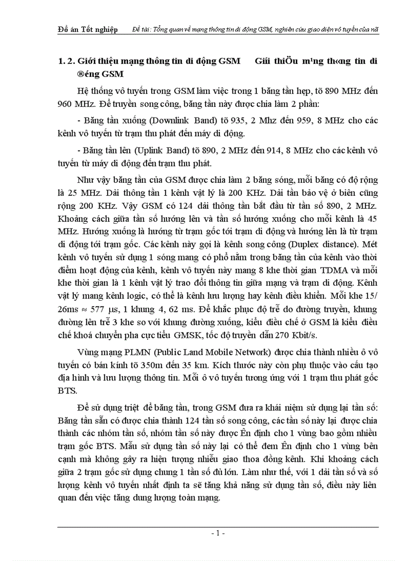 image for page Tổng quan về mạng thông tin di động GSM nghiên cứu giao diện vô tuyến của nó 1