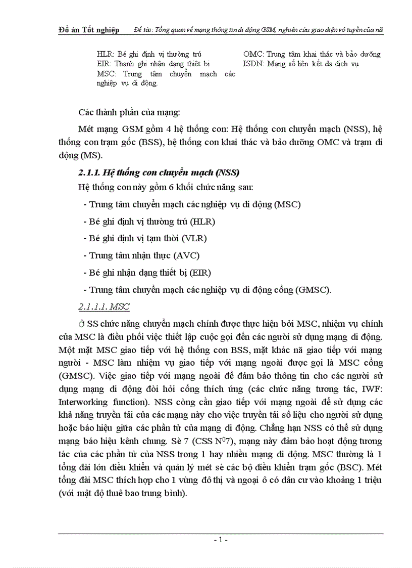 image for page Tổng quan về mạng thông tin di động GSM nghiên cứu giao diện vô tuyến của nó 1