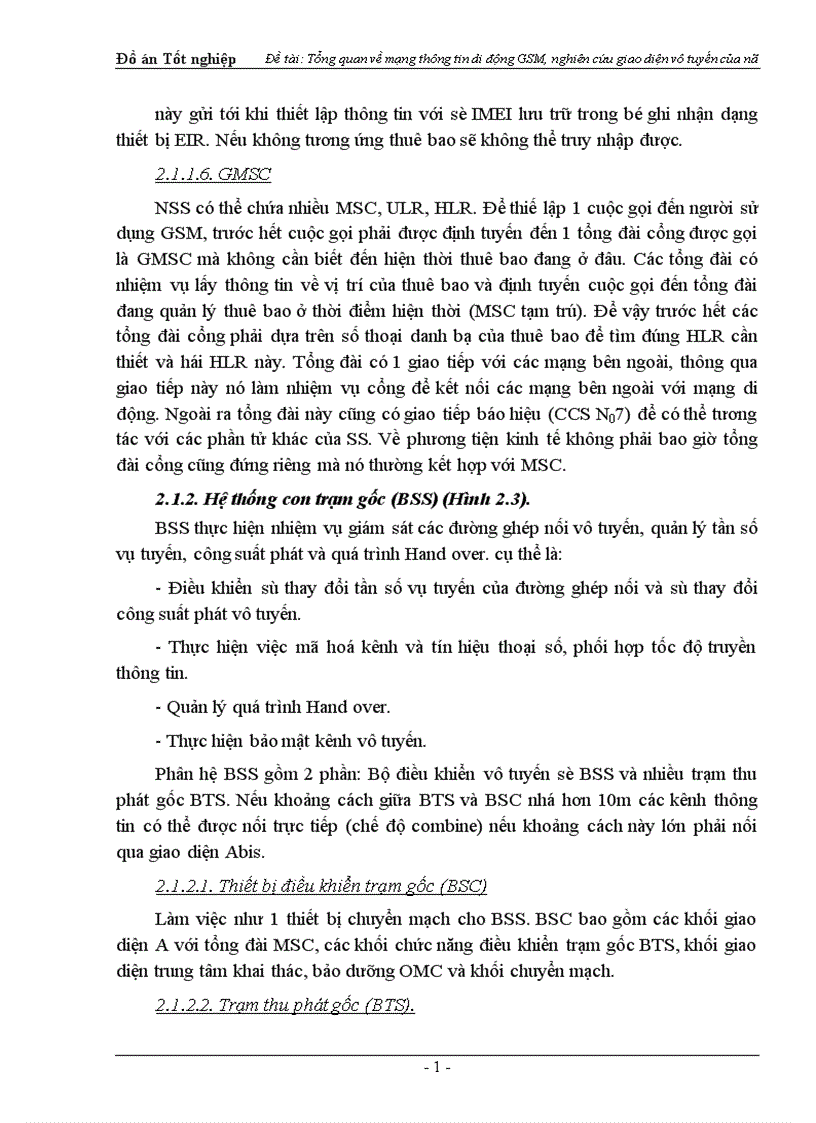 image for page Tổng quan về mạng thông tin di động GSM nghiên cứu giao diện vô tuyến của nó 1