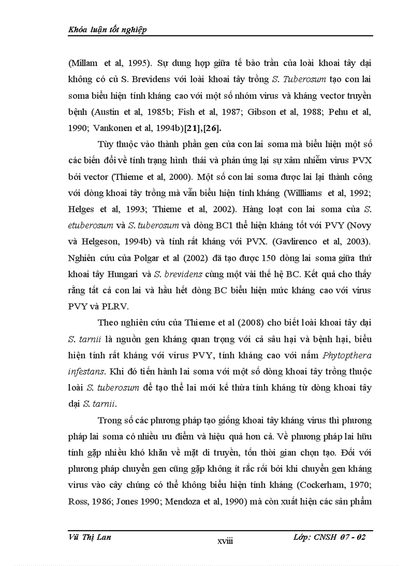 image for page Nghiên cứu đánh giá các đặc tính nông sinh học và khả năng kháng virus của con lai soma khoai tây dung hợp tế bào trần