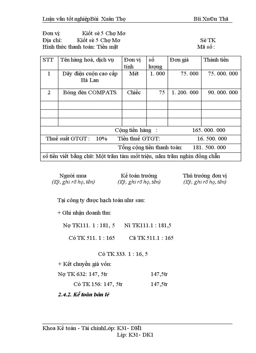 image for page Hoàn thiện kế toán nghiệp vụ bán hàng tại Công ty Điện máy xe đạp xe máy 1