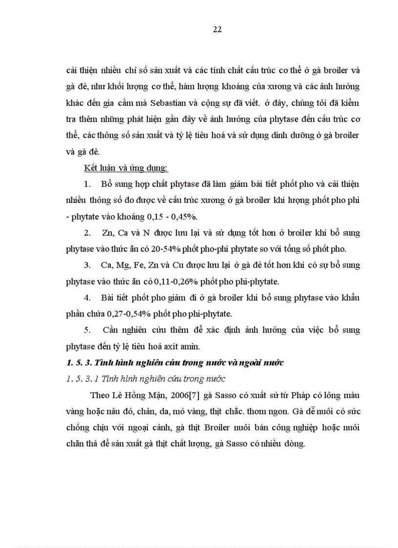 image for page Nghiên cứu ảnh hưởng của việc bổ sung men phytase đến khả năng sinh trưởng và phòng bệnh đường ruột của gà Sasso tại xã Thanh Thủy Thanh Liêm Hà Nam