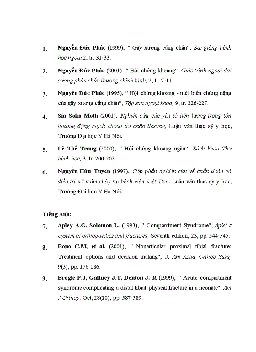 image for page Đánh giá kết quả điều trị hội chứng chèn ép khoang cẳng chân sau chấn thương tại bệnh viện việt đức từ 2003 2007