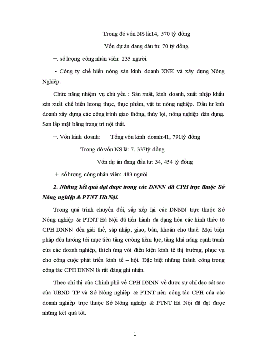 image for page Thực trạng và một số giải pháp đẩy nhanh tiến trình CPH các DNNN trực thuộc Sở Nông nghiệp PTNT Hà Nội