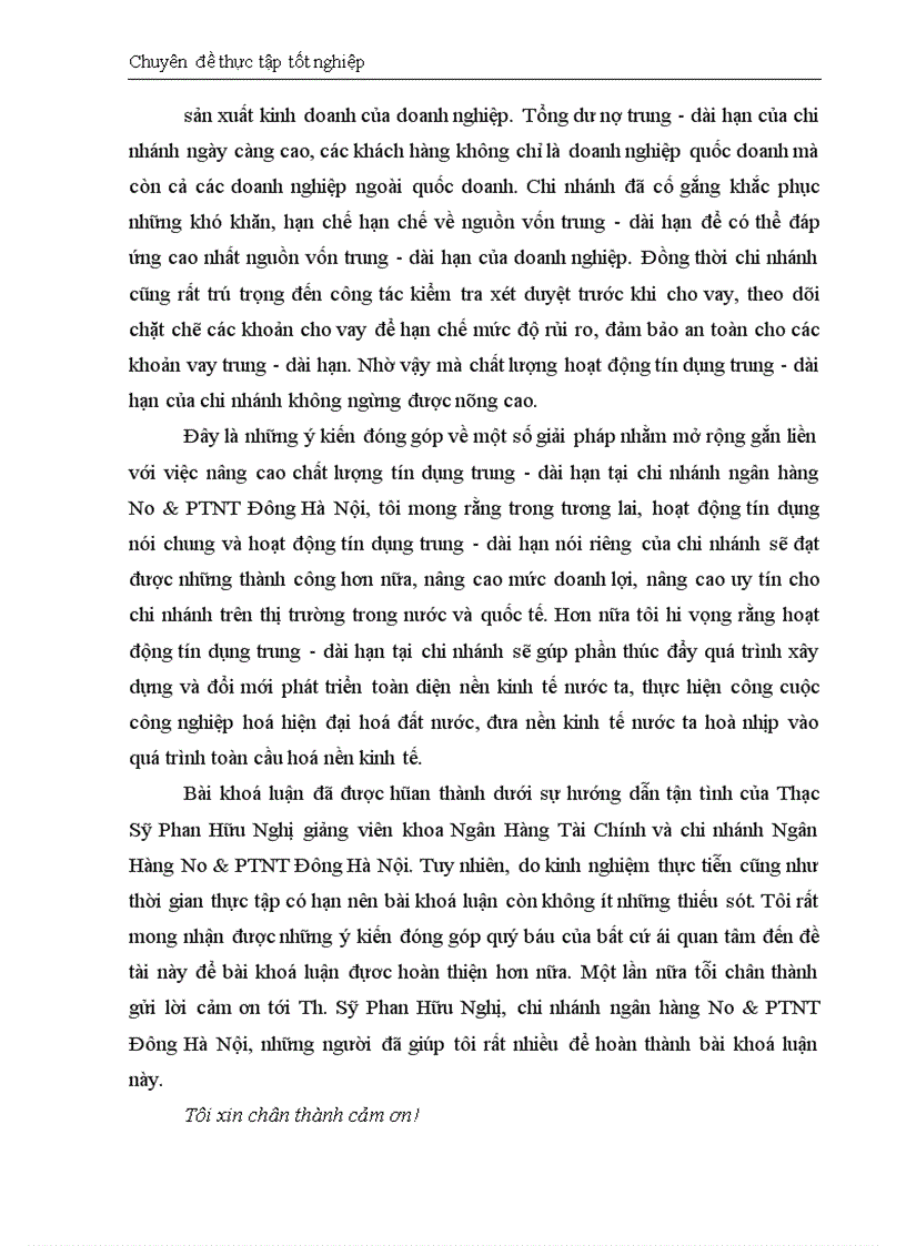 image for page Thực trạng và giải pháp đối với tín dụng trung dài hạn tại chi nhánh Ngân Hàng No PTNT Đông Hà Nội 1
