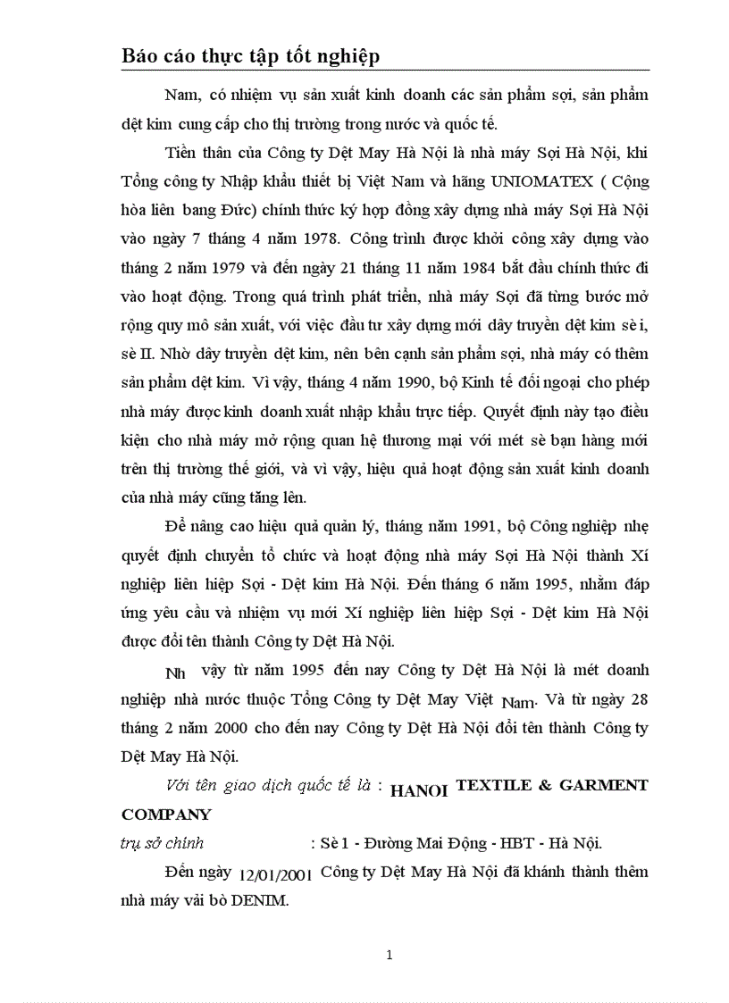 image for page Tổ chức hạch toán chi phí sản xuất và tính giá thành sản phẩm tại Nhà máy Sợi Công ty Dệt May Hà Nội