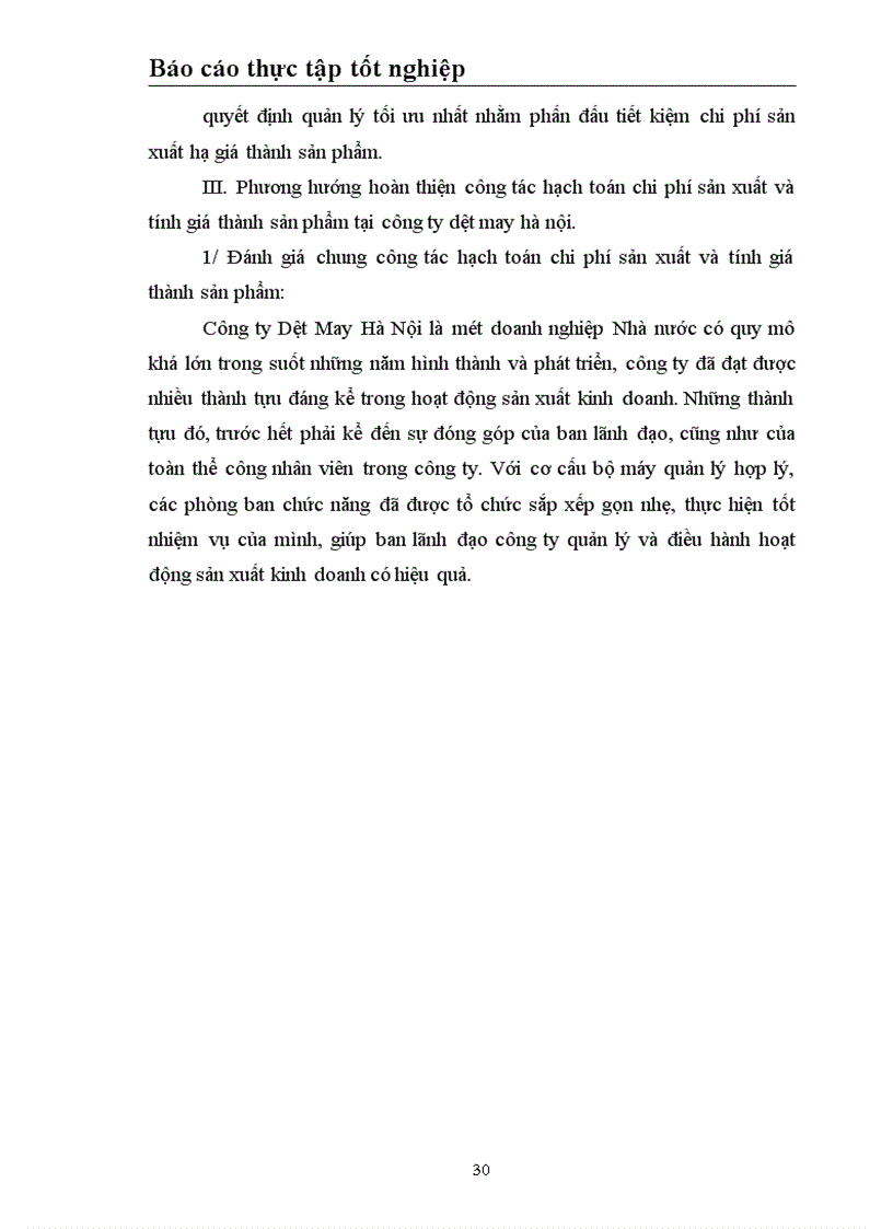 image for page Tổ chức hạch toán chi phí sản xuất và tính giá thành sản phẩm tại Nhà máy Sợi Công ty Dệt May Hà Nội