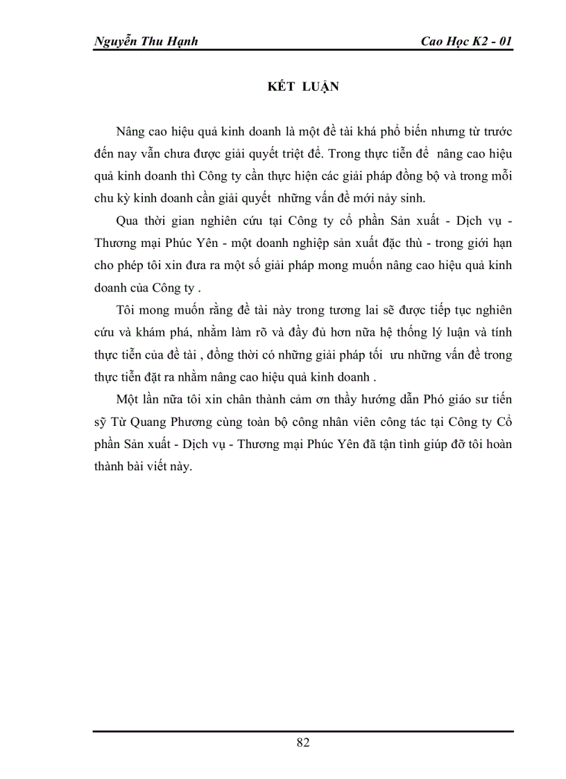 image for page Nâng cao hiệu quả sản xuất kinh doanh ở Công ty cổ phần Sản xuất Dịch vụ Thương mại Phúc Yên