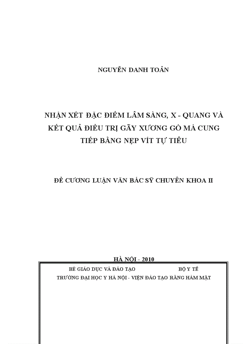 image for page Nhận xét đặc điểm lâm sàng X quang và kết quả điều trị g y xương gò má cung tiếp bằng nẹp vít tự tiêu