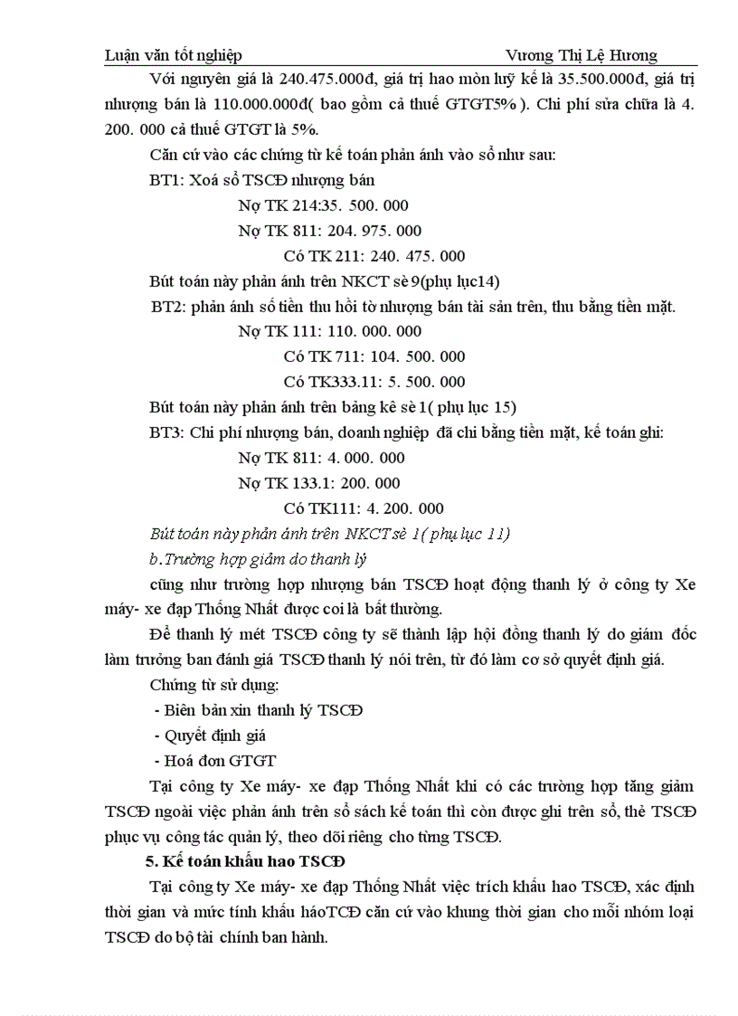 image for page Thực trạng về công tác kế toán TSCĐ tại Công ty Xe máy xe đạp Thống Nhất 1