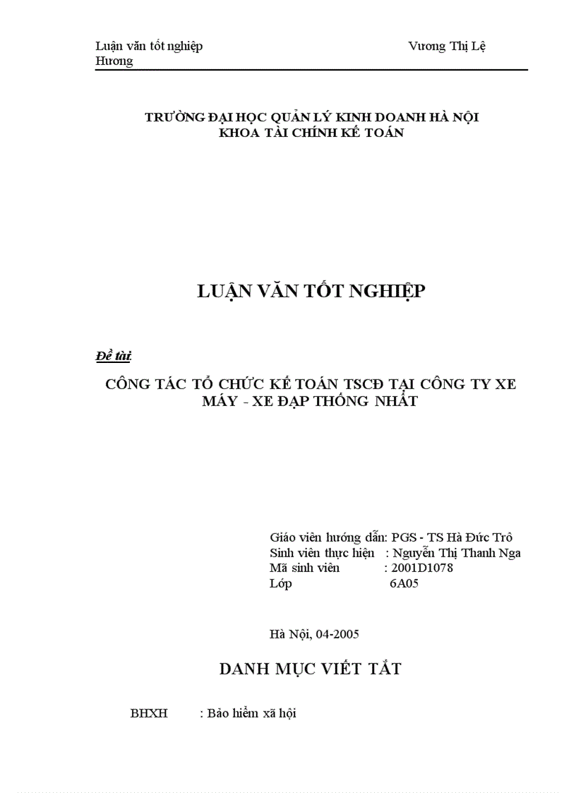 image for page Thực trạng về công tác kế toán TSCĐ tại Công ty Xe máy xe đạp Thống Nhất 1