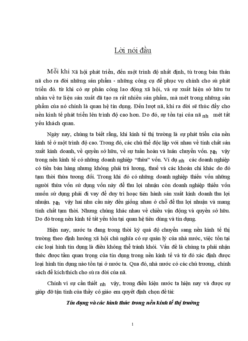 image for page Tín dụng và các hình thức trong nền kinh tế thị trường 1