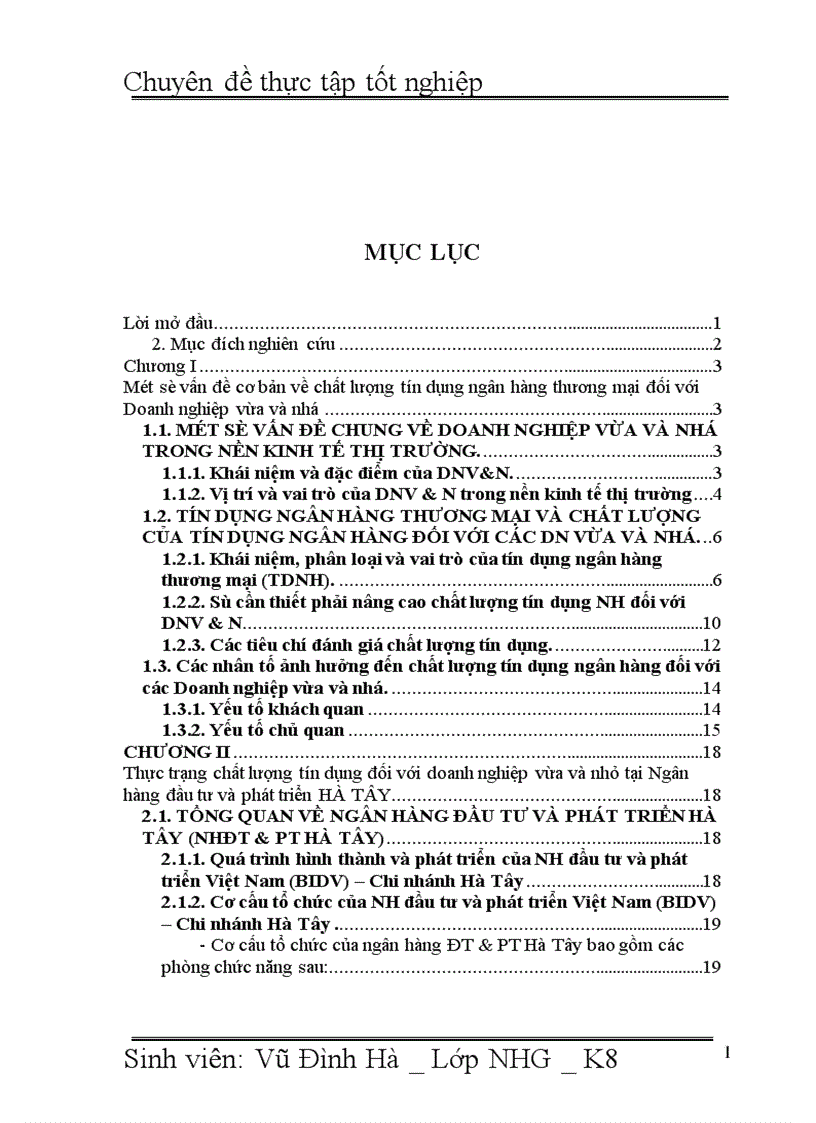 image for page Giải pháp nâng cao chất lượng tín dụng đối với Doanh nghiệp vừa và nhỏ tại Ngân hàng đầu tư và phát triển Việt Nam BIDV Chi nhánh Hà Tõy