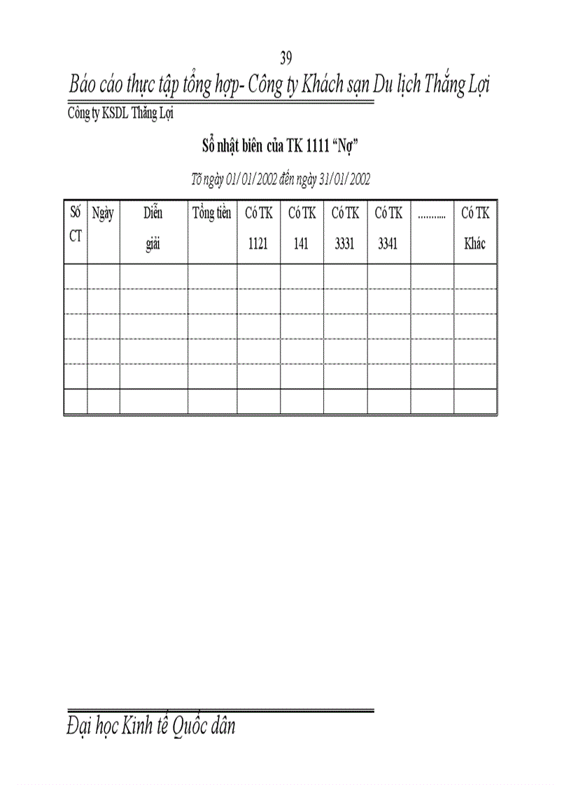 image for page Báo cáo thực tập tổng hợp tại Khách sạn Du lịch Thắng Lợi