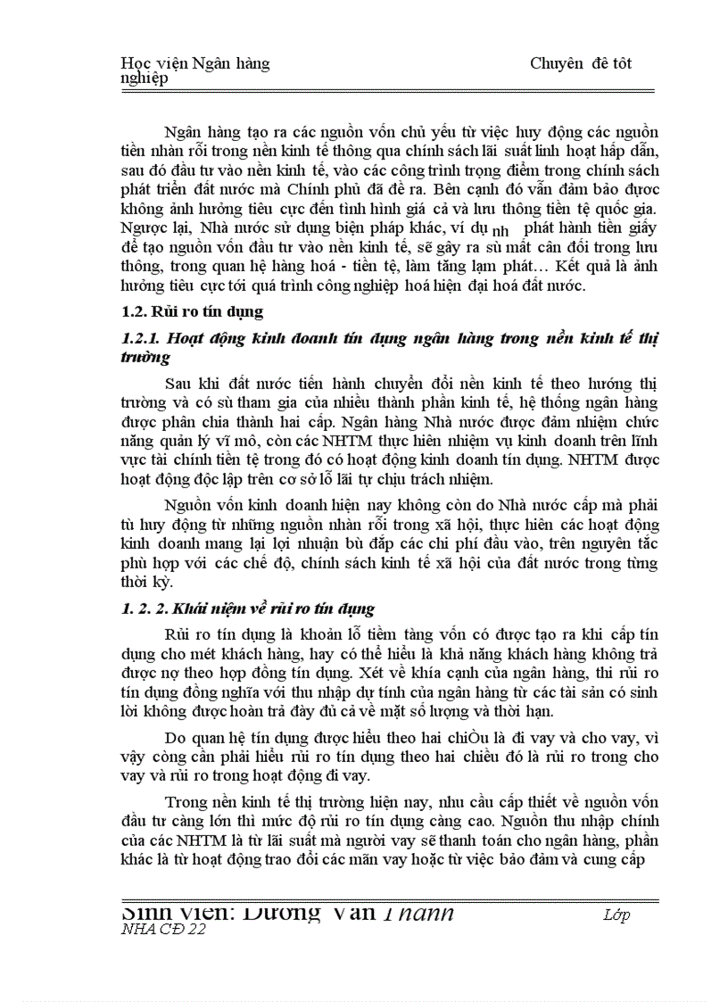 image for page Giải pháp hạn chế rủi ro tín dụng tại Chi nhánh Ngân hàng Công Thương khu vực Đống Đa 1