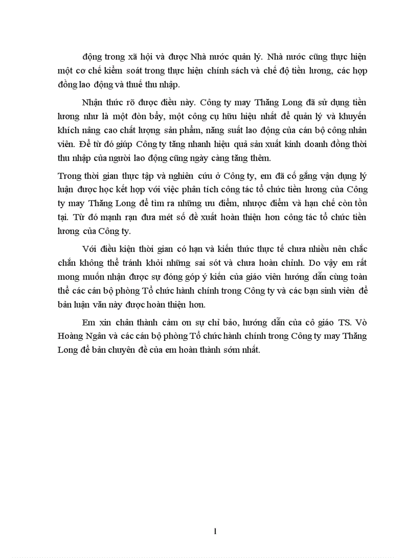 image for page Hoàn thiện công tác tổ chức quản lý tiền lương tại Công ty may Thăng Long 1