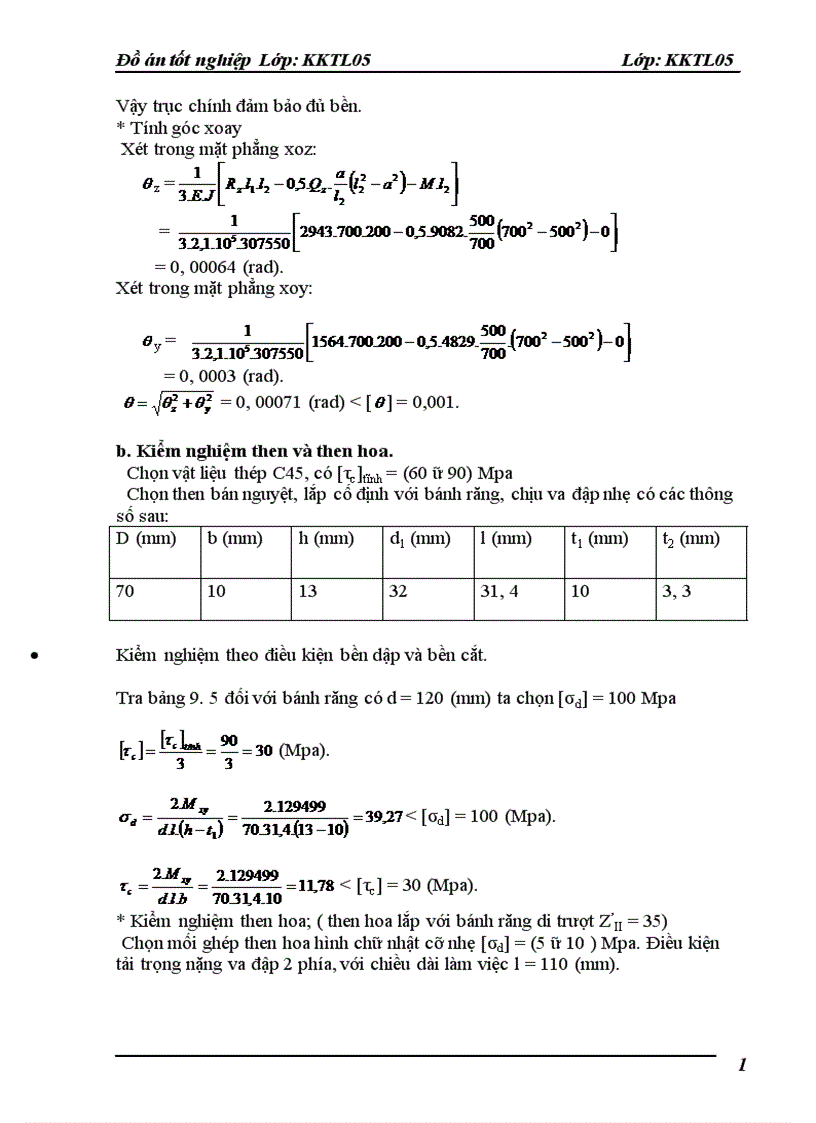 image for page Tính toán thiết kế máy tiện phay ngang vạn năng hạng trung ren vít vạn năng Các số liệu ban đầu