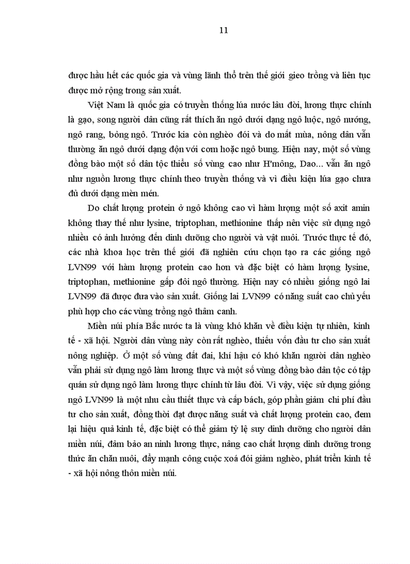 image for page Nghiên cứu ảnh hưởng của liều lượng đạm bón vào thời kỳ trước trỗ đến sinh trưởng và năng suất của giống ngô LVN99 vụ xuân năm 2011