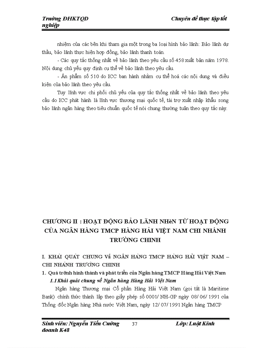 image for page Cơ sở pháp lý về bảo lãnh ngân hàng và thực tiễn áp dụng tại Ngân hàng TMCP Hàng Hải Việt Nam Chi nhánh Trường Chinh 1