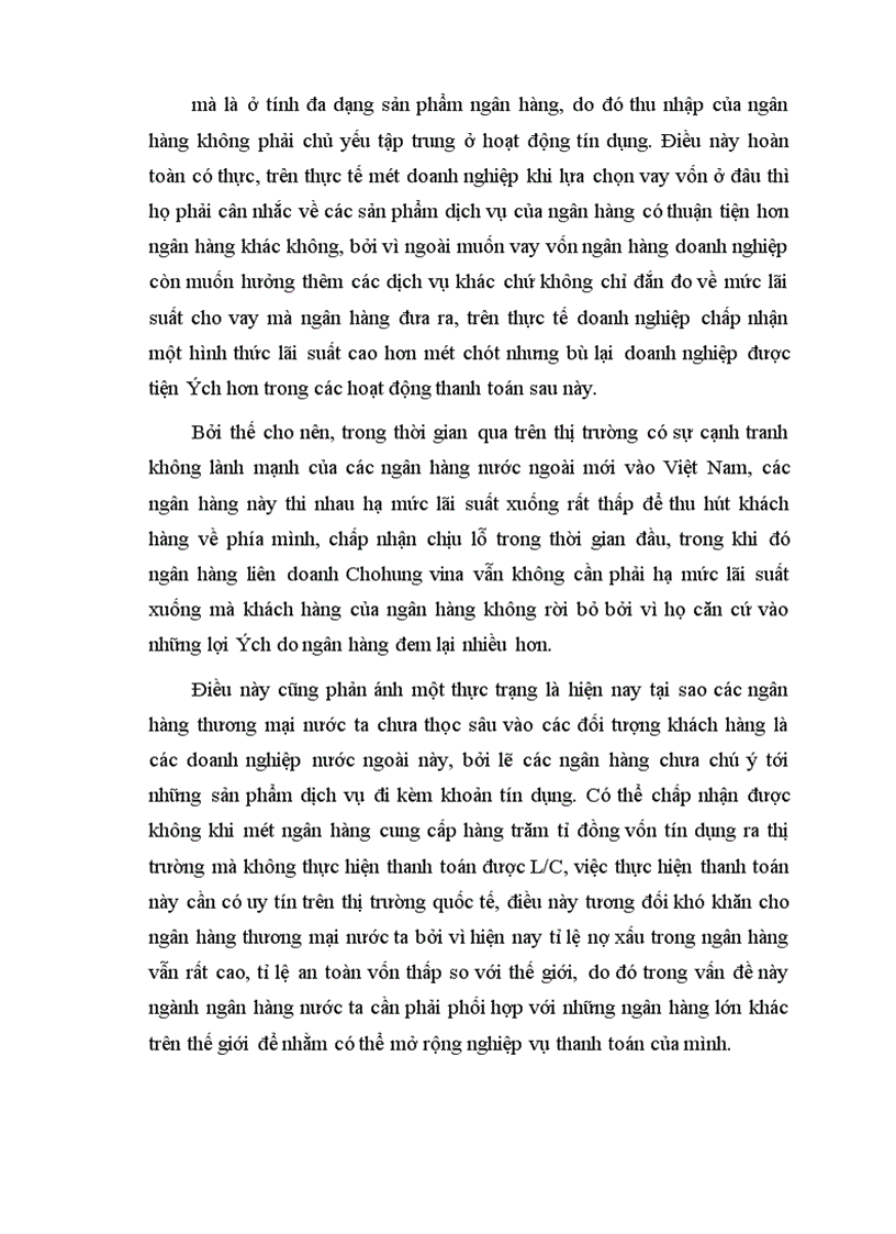 image for page Giải pháp nâng cao chất lượng tín dụng ngắn hạn ở hệ thống ngân hàng thương mại nước ta nghiên cứu từ quá trình thực tập tại chi nhánh ngân hàng liên doanh Chohung vina 1
