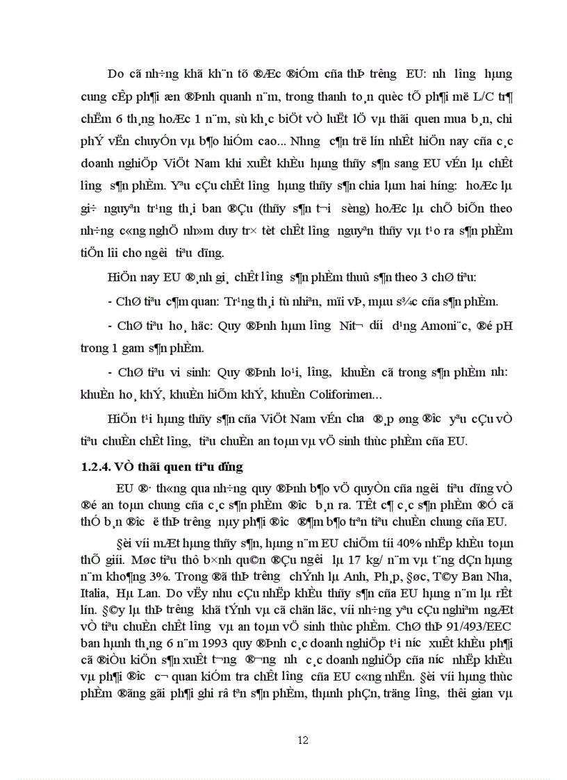 image for page Phân tích thực trạng tình hình xuất khẩu hàng thuỷ sản Việt nam vào thị trường EU