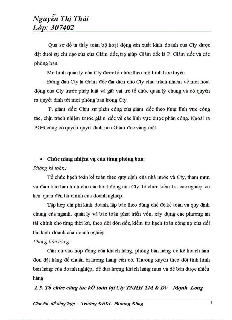 image for page Tổ chức công tác kế toán bán hàng và xác định kết quả kinh doanh kinh doanh tại Công ty TNHH TM DV Mạnh Long 1