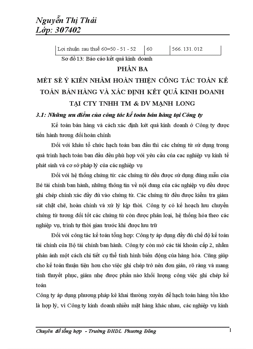 image for page Tổ chức công tác kế toán bán hàng và xác định kết quả kinh doanh kinh doanh tại Công ty TNHH TM DV Mạnh Long 1
