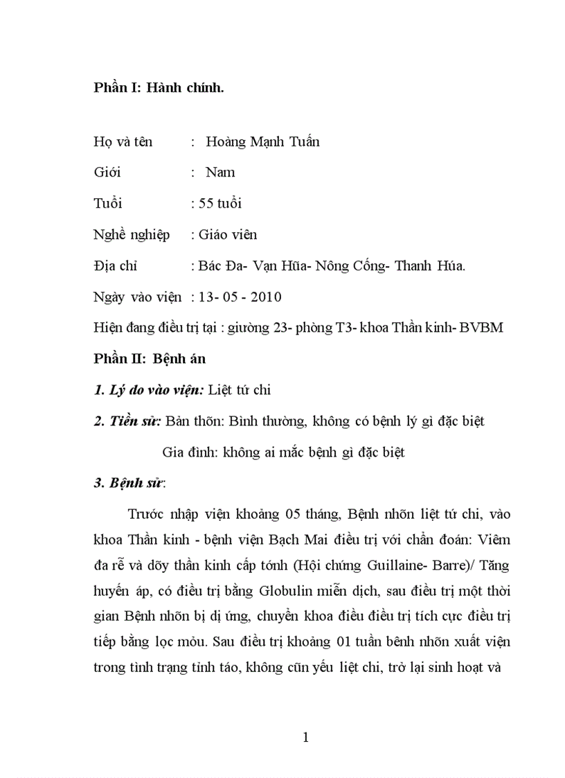 image for page Bệnh án thi Thần kinh ngoại biên