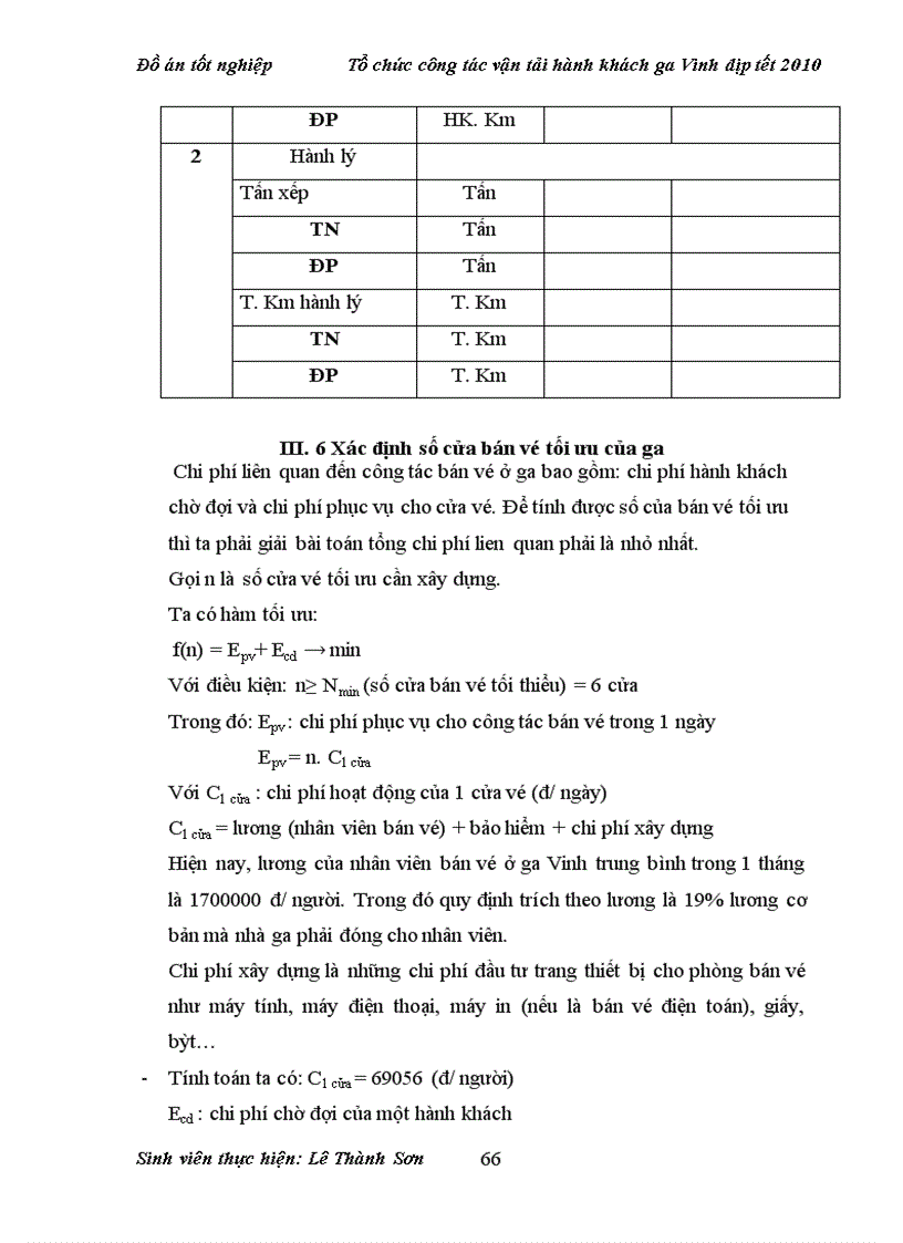 image for page Tổ chức công tác vận tải hành khách ga Vinh dịp tết 2010