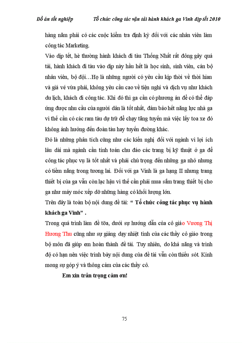 image for page Tổ chức công tác vận tải hành khách ga Vinh dịp tết 2010