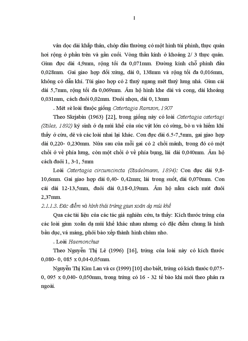 image for page Nghiên cứu sự phát triển của trứng và khả năng tồn tại của ấu trùng giun xoăn dạ múi khế ở ngoại cảnh