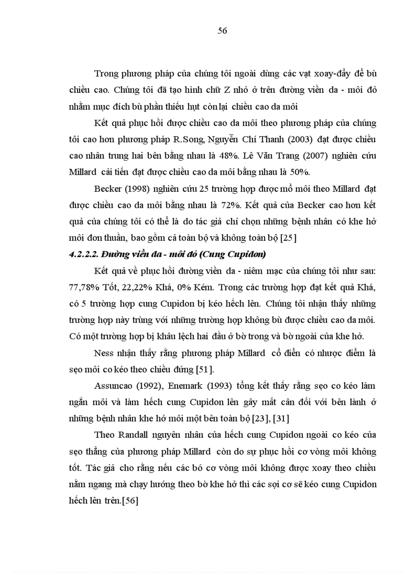 image for page Đánh giá vai trò tạo hình chữ Z ở trên đường viền da môi đỏ trong phương pháp Millard mổ khe hở môi một bên toàn bộ