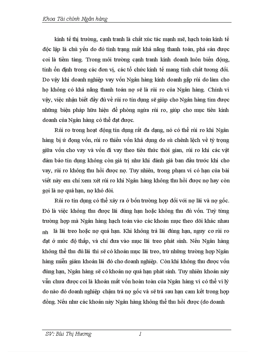 image for page Giải pháp phòng ngừa hạn chế rủi ro trong hoạt động tín dụng tại Chi nhánh Ngân hàng Nông nghiệp và Phát triển nông thôn Láng Hạ 1