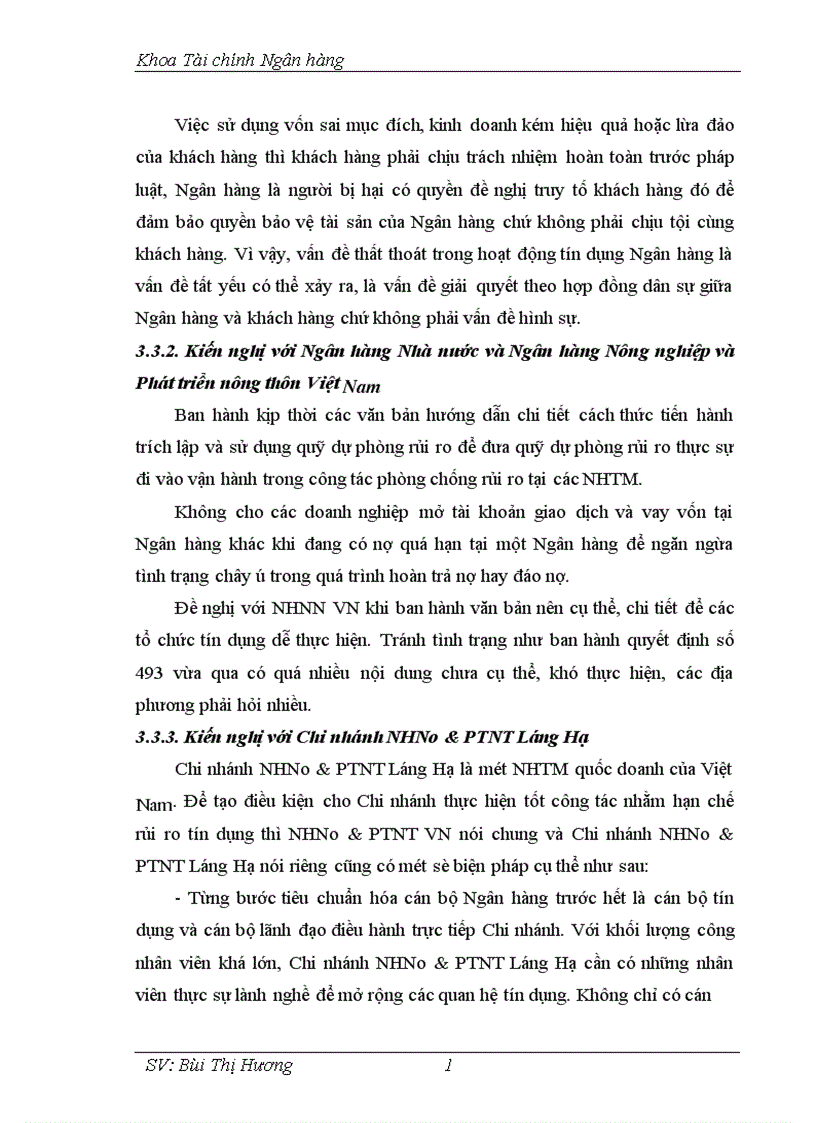 image for page Giải pháp phòng ngừa hạn chế rủi ro trong hoạt động tín dụng tại Chi nhánh Ngân hàng Nông nghiệp và Phát triển nông thôn Láng Hạ 1