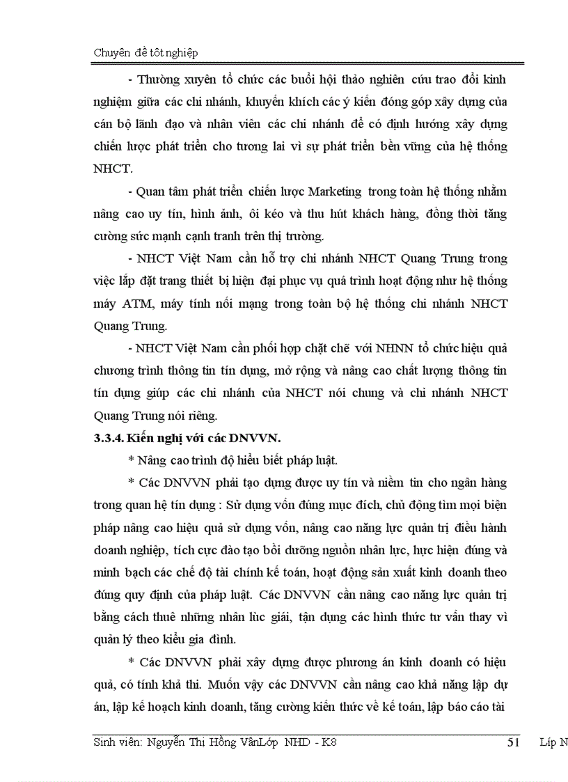 image for page Giải pháp mở rộng hoạt động tín dụng đối với DNVVN tại chi nhánh NHCT Quang Trung