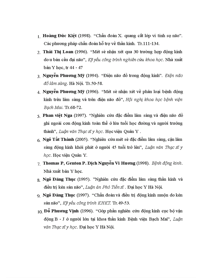 image for page Nghiên cứu một số đặc điểm lâm sàng và hình ảnh học của động kinh ở người trưởng thành tại Khoa Thần kinh Bệnh viện Bạch Mai