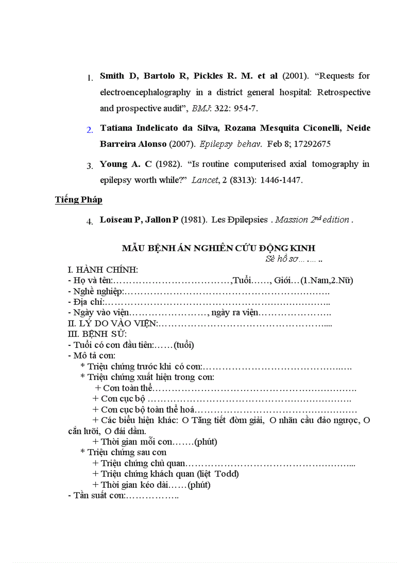 image for page Nghiên cứu một số đặc điểm lâm sàng và hình ảnh học của động kinh ở người trưởng thành tại Khoa Thần kinh Bệnh viện Bạch Mai