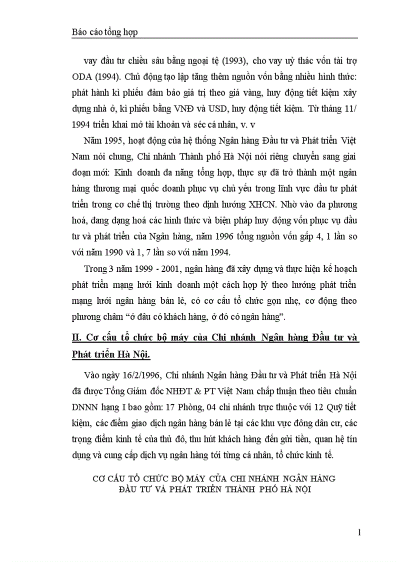 image for page Báo cáo thực tập tổng hợp tại Chi nhánh Ngân hàng Đầu tư và Phát triển Hà Nội