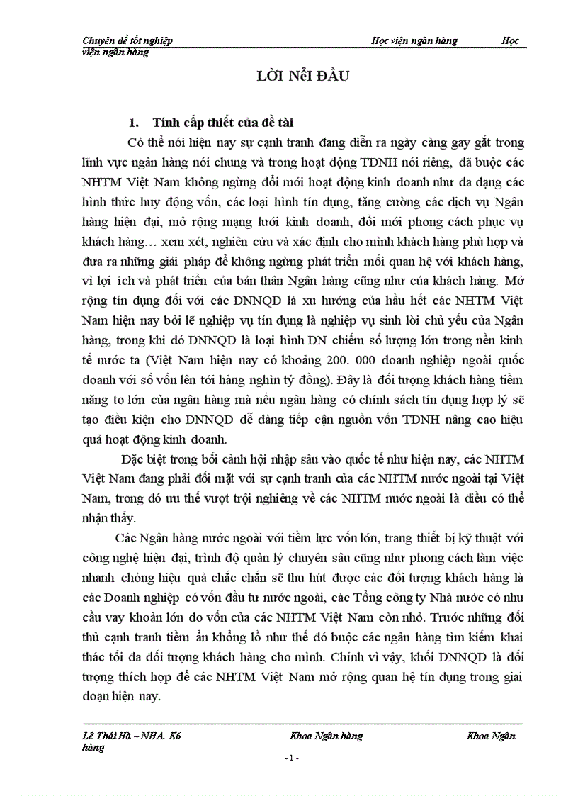 image for page Giải pháp mở rộng tín dụng đối với các Doanh nghiệp ngoài quốc doanh tại chi nhánh NHTM cổ phần Bắc Á Hà Nội 1