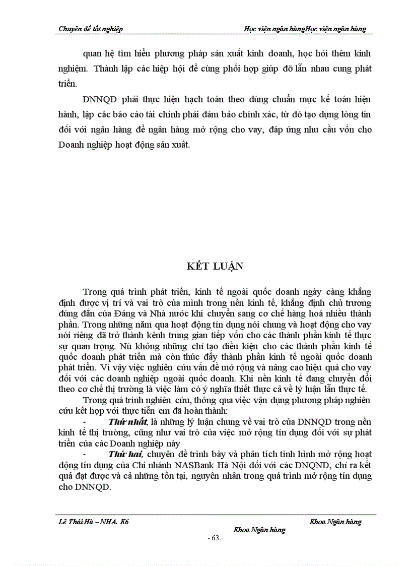 image for page Giải pháp mở rộng tín dụng đối với các Doanh nghiệp ngoài quốc doanh tại chi nhánh NHTM cổ phần Bắc Á Hà Nội 1