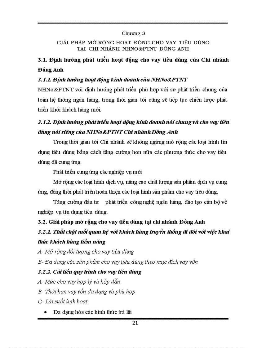 image for page Mở rộng hoạt động cho vay tiêu dùng tại Ngân hàng nông nghiệp và phát triển nông thôn chi nhánh Đông Anh 1