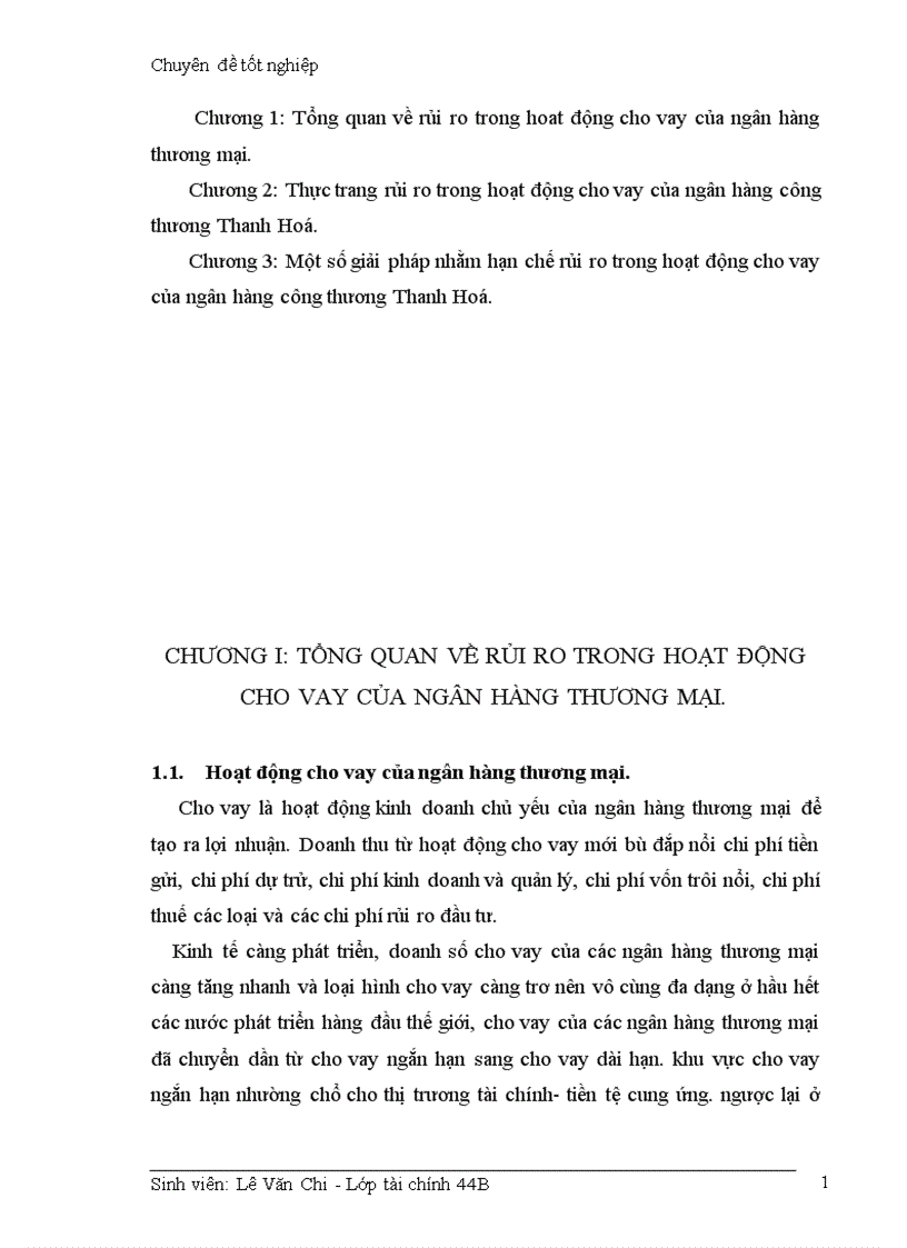 image for page Giải pháp hạn chế rủi ro trong hoạt động cho vay của ngân hàng công thương Thanh Hoá 1