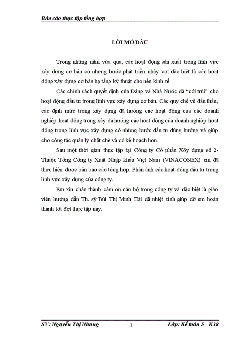 image for page Báo cáo thực tập tổng hợp tại Công ty Cổ phần Xây dựng số 2