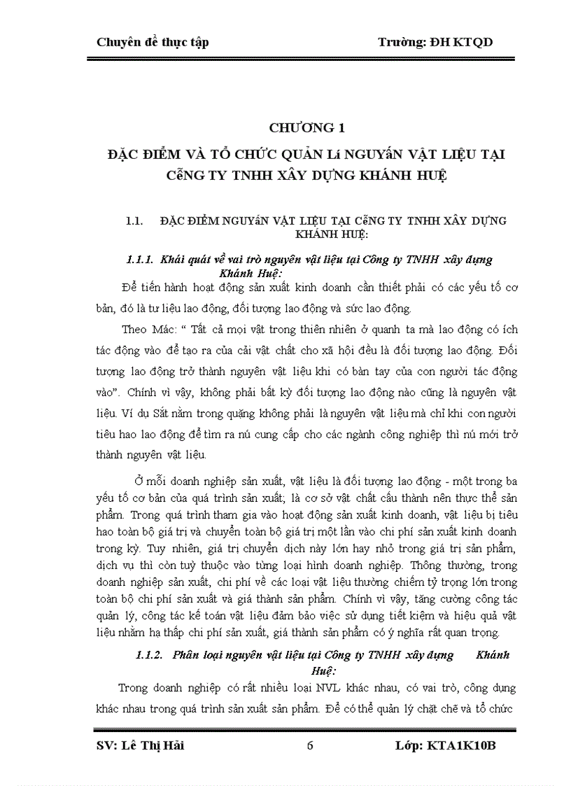 image for page Tổ chức công tác kế toán nguyên vật liệu tại Công ty TNHH xây dựng Khánh Huệ