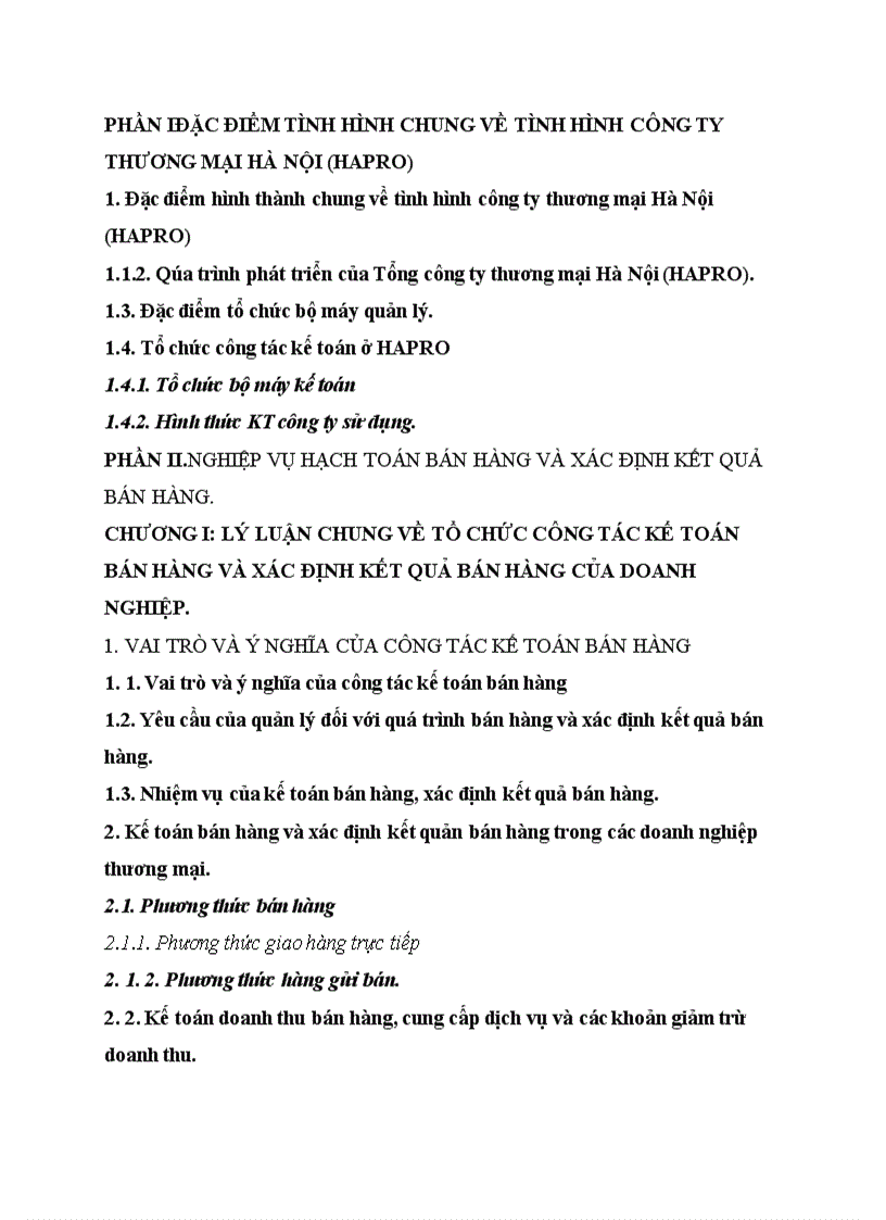 image for page Tổ chức kế toán bán hàng và xác định kết quả bán hàng tại Tổng công ty Thương Mại Hà Nội