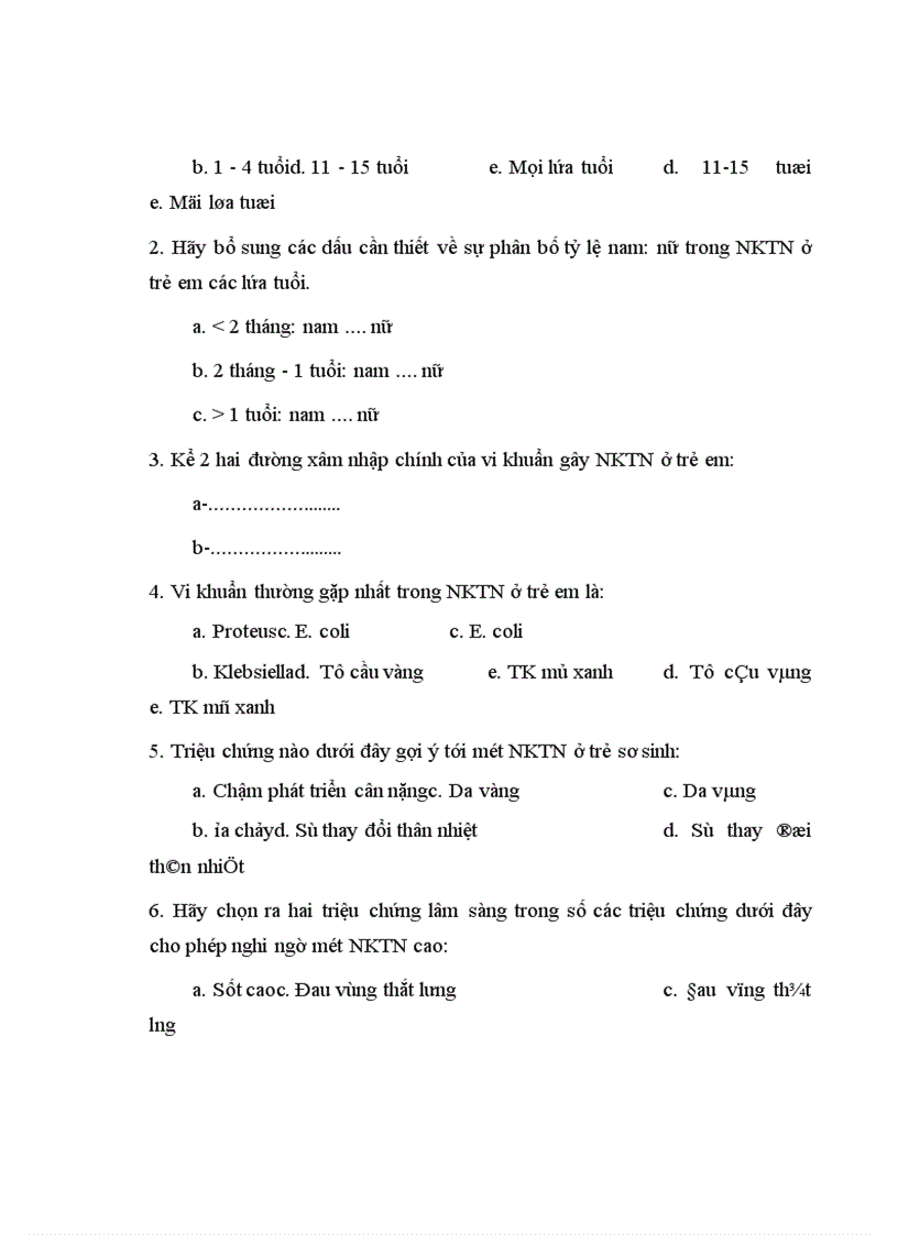 image for page Nhiễm khuẩn tiết niệu ở trẻ em