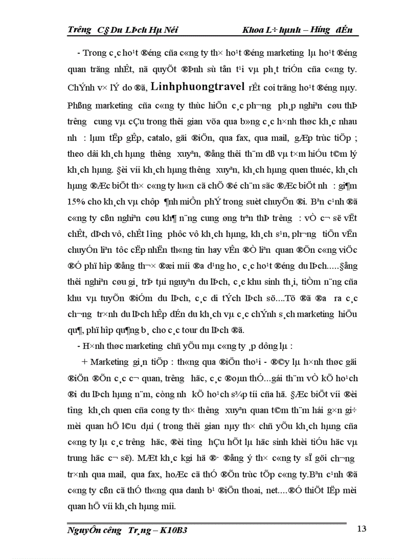 image for page Hoạt động của bộ phận hướng dẫn viên trong công ty Linhphuong travel