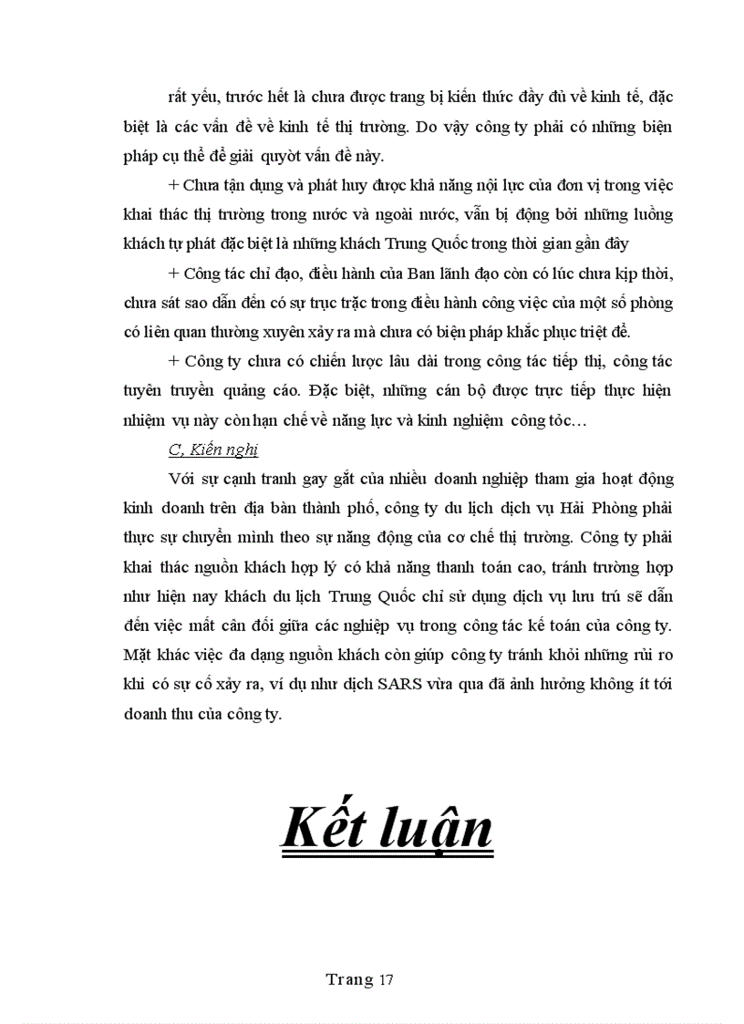 image for page Báo cáo thực tập tổng hợp tại công ty dịch vụ du lịch Hải Phòng